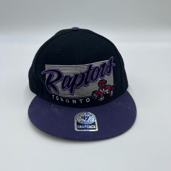 Y2K Toronto Raptors Black & Purple Snapback adjustable hat cap NBA UNISEX - Picture 1 of 6